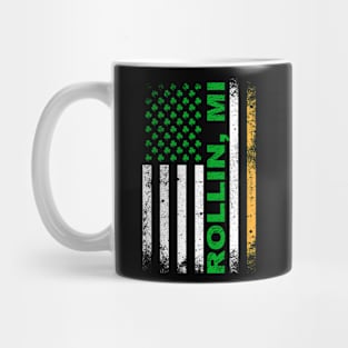 Irish American Flag ROLLIN, MI Mug